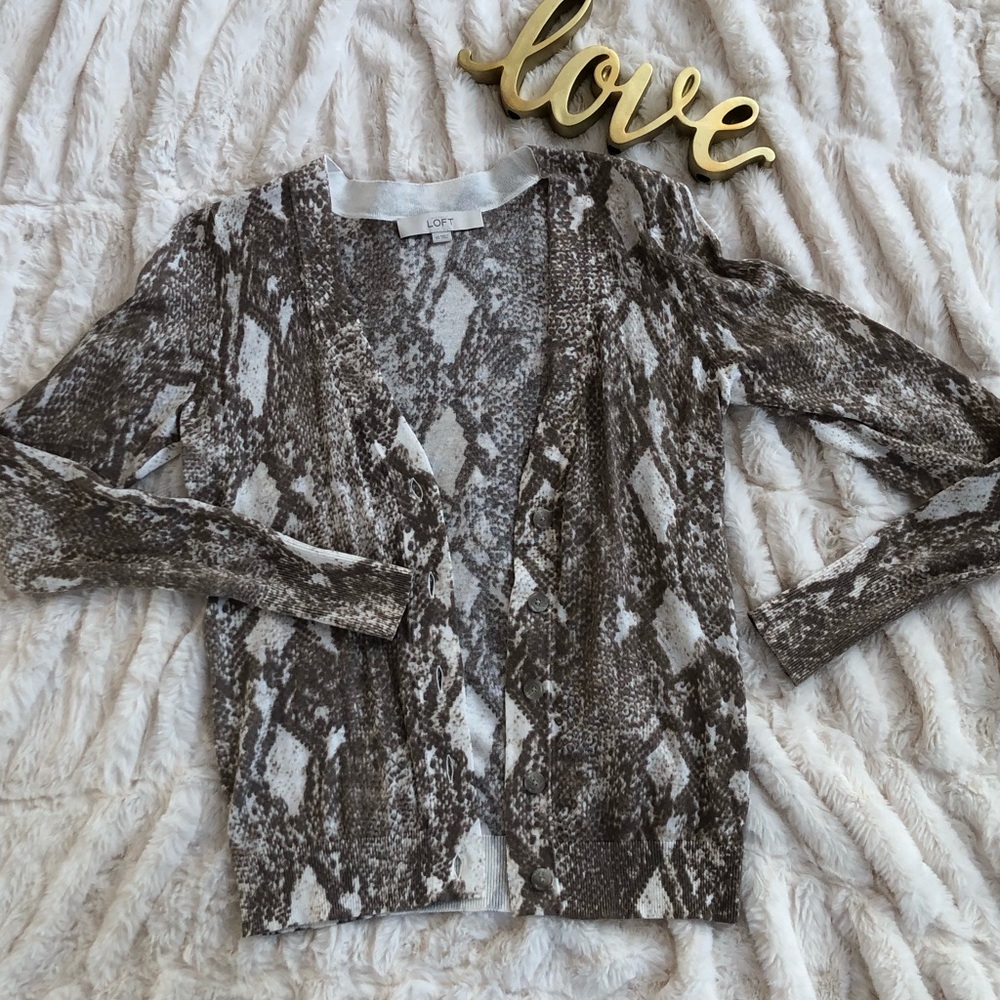 Loft Super Soft Python Print Cardigan - image 5